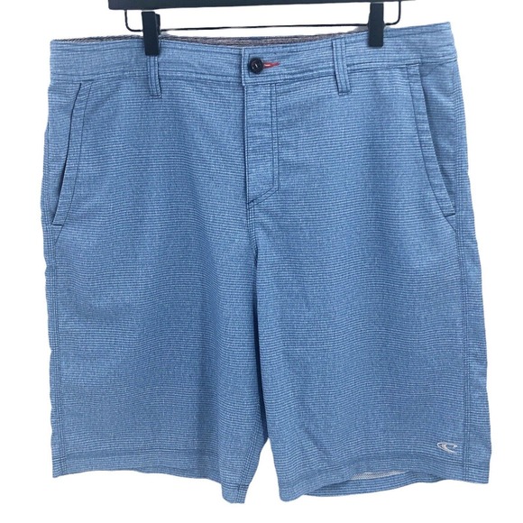 O’Neill Mens Size 36 Blue Striped Hybrid 10" Shorts Water to Land - Picture 1 of 7